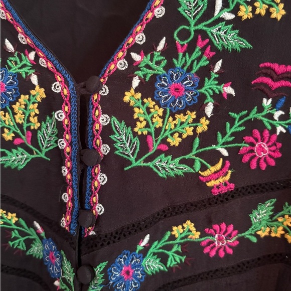 Maeve Embroidered Sleeveless Top vest small - Picture 4 of 7